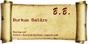 Burkus Balázs névjegykártya