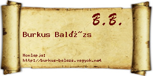 Burkus Balázs névjegykártya